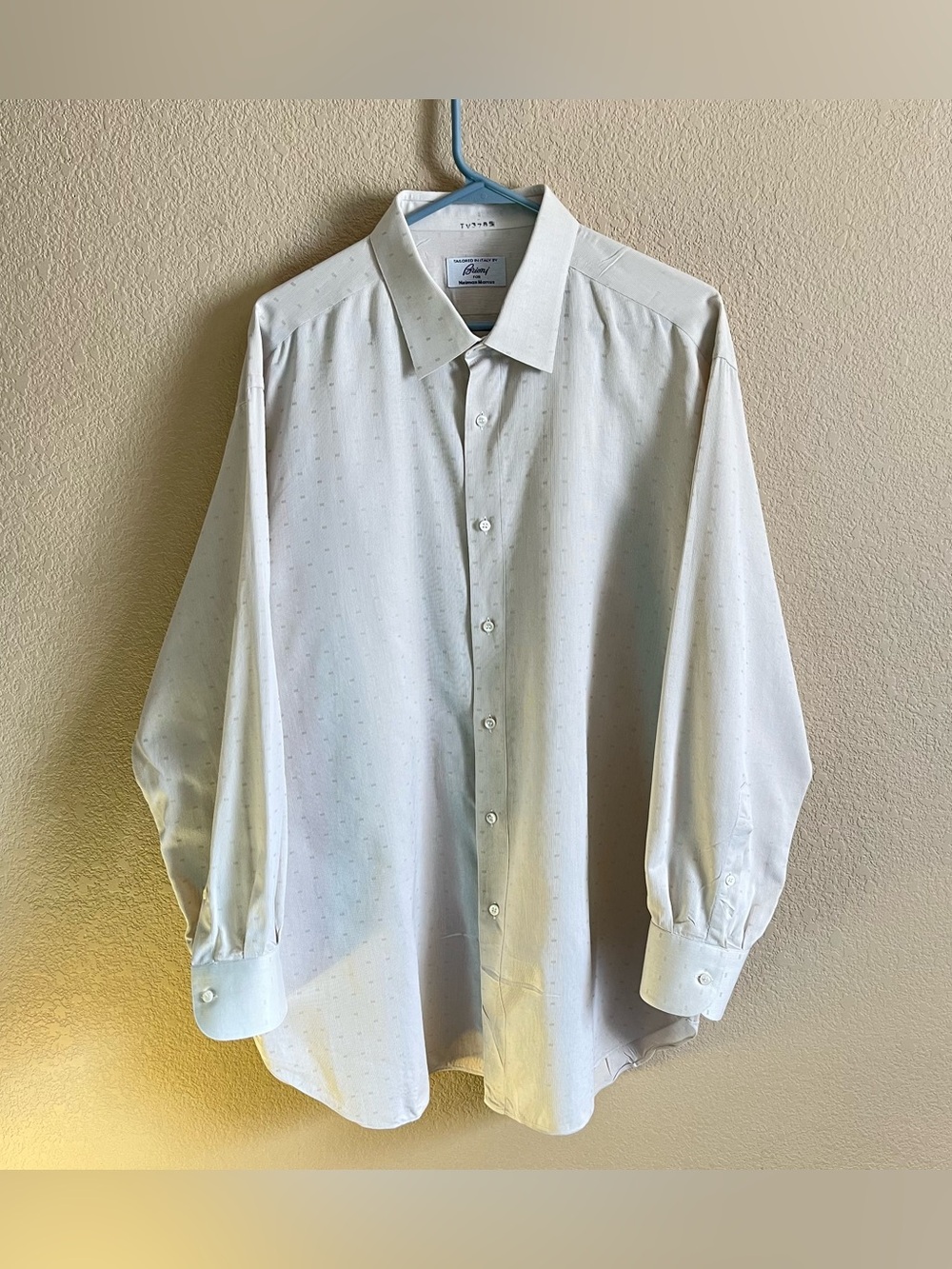 Brioni For Neiman Marcus Mens Long Sleeve Button Up Shirt 17 1/2 L Made In Italy